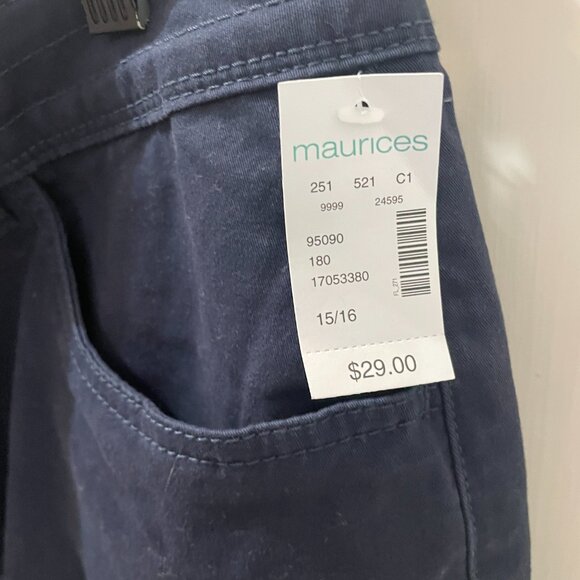 Maurices Navy Skirt size 15/16 NWT Twill Cotton - Picture 8 of 8